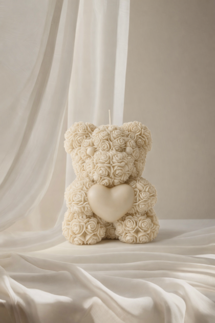 Duży miś w różyczki