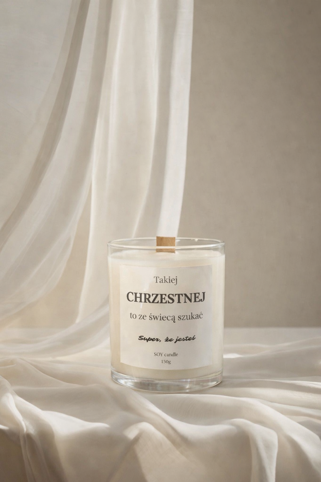 Świeca sojowa w szkle personalizowana – Takiej/Takiego - obrazek 2