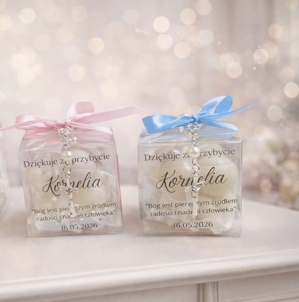 Świeca sojowa z różańcem (bubble) - obrazek 2