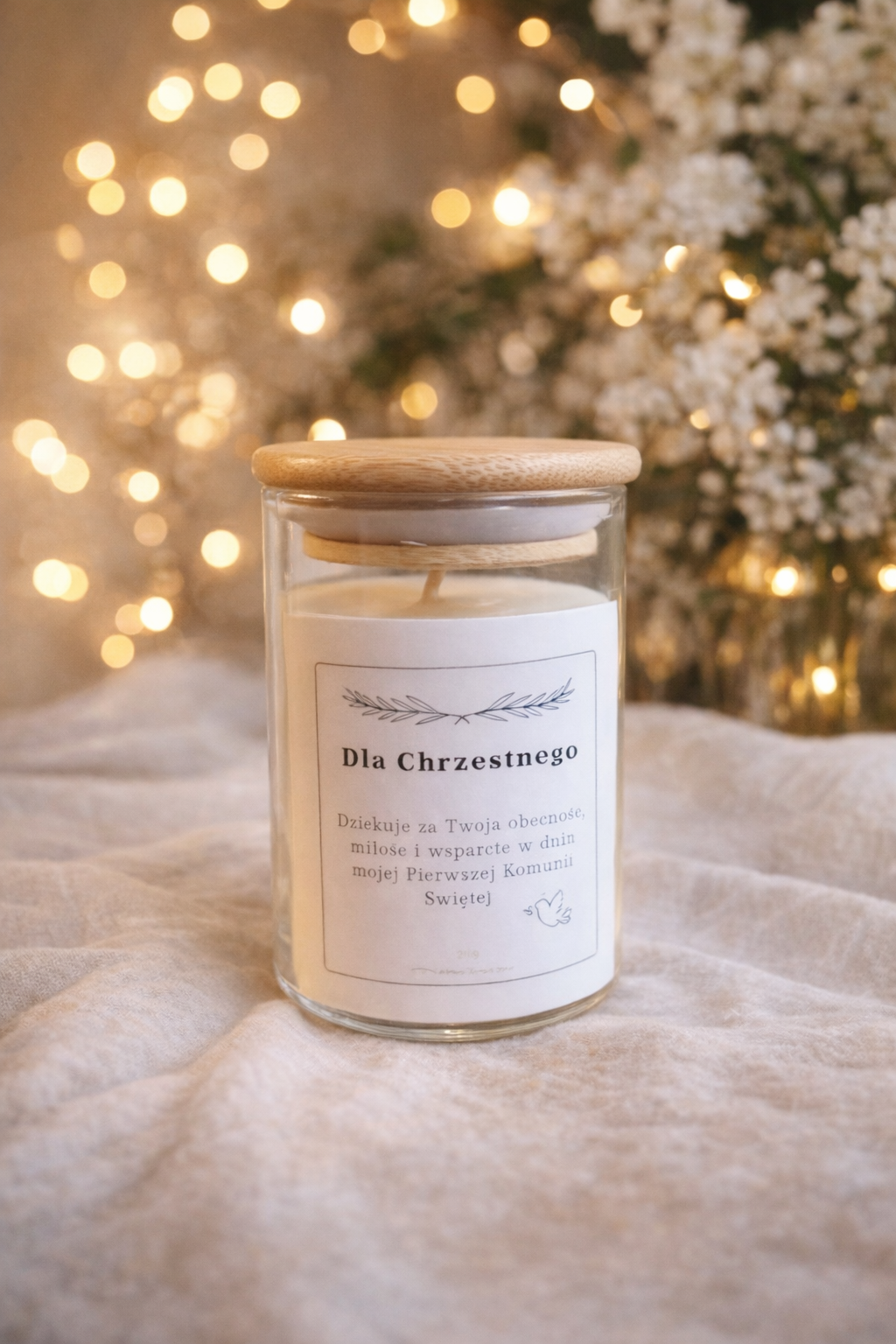 Świeca sojowa w szkle „Dla Chrzestnych”